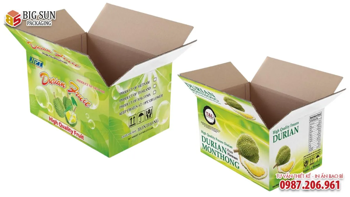 Hộp carton đựng hoa quả nắp gập