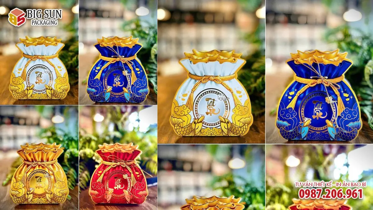 Hộp đựng Bánh kẹo hình túi tiền