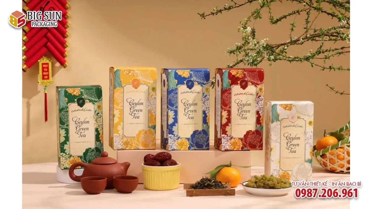 Hộp đựng bánh kẹo Tết Camelia