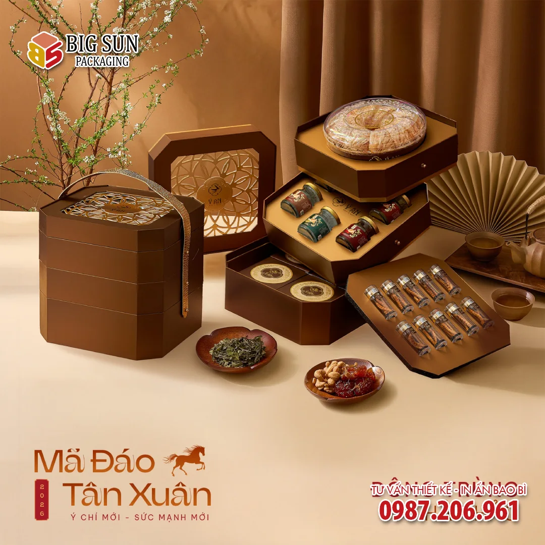 Hộp Đựng Yến Ý An Quà Tết - Cạp Lồng Hoàng Kim