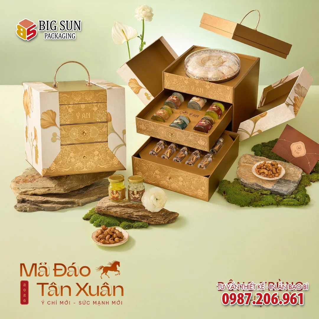 HỘP ĐỰNG YẾN Ý AN - QUÀ TẶNG THƯỢNG UYỂN 3 TẦNG