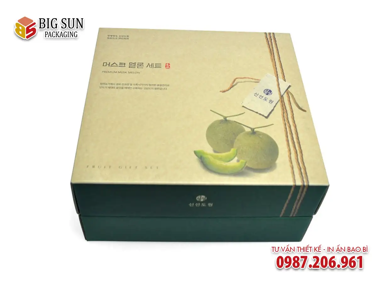 In hộp đựng dưa lưới 4 ngăn