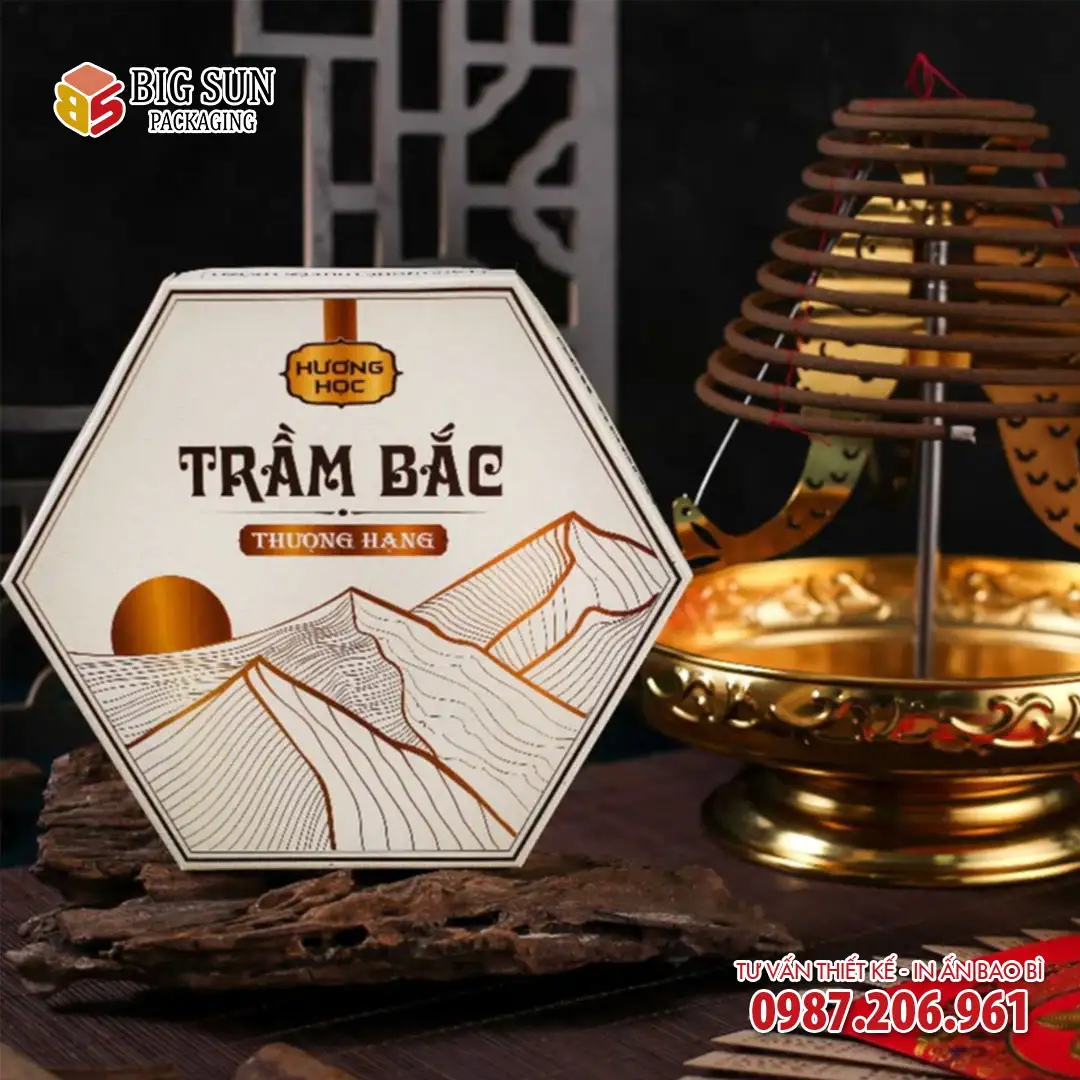 Hộp đựng nhang vòng trầm bắc Hương Học