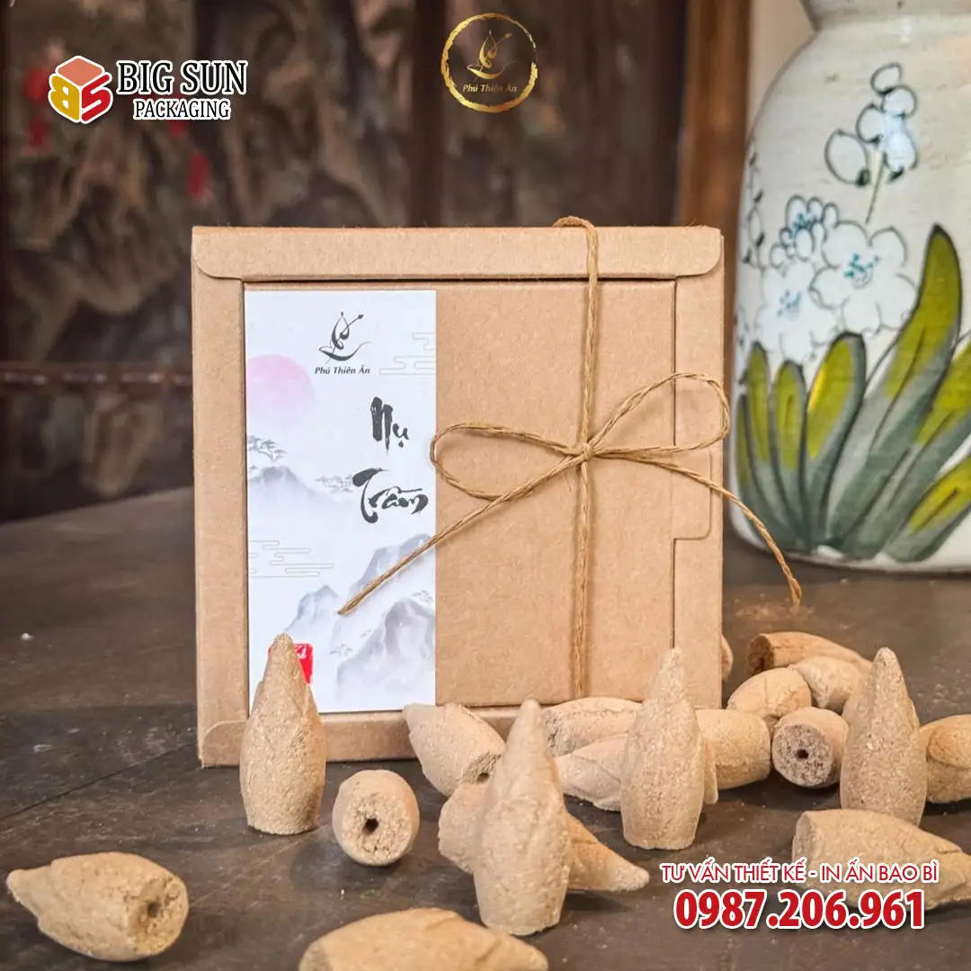 In hộp đựng nụ trầm hương Phú Thiên Ân