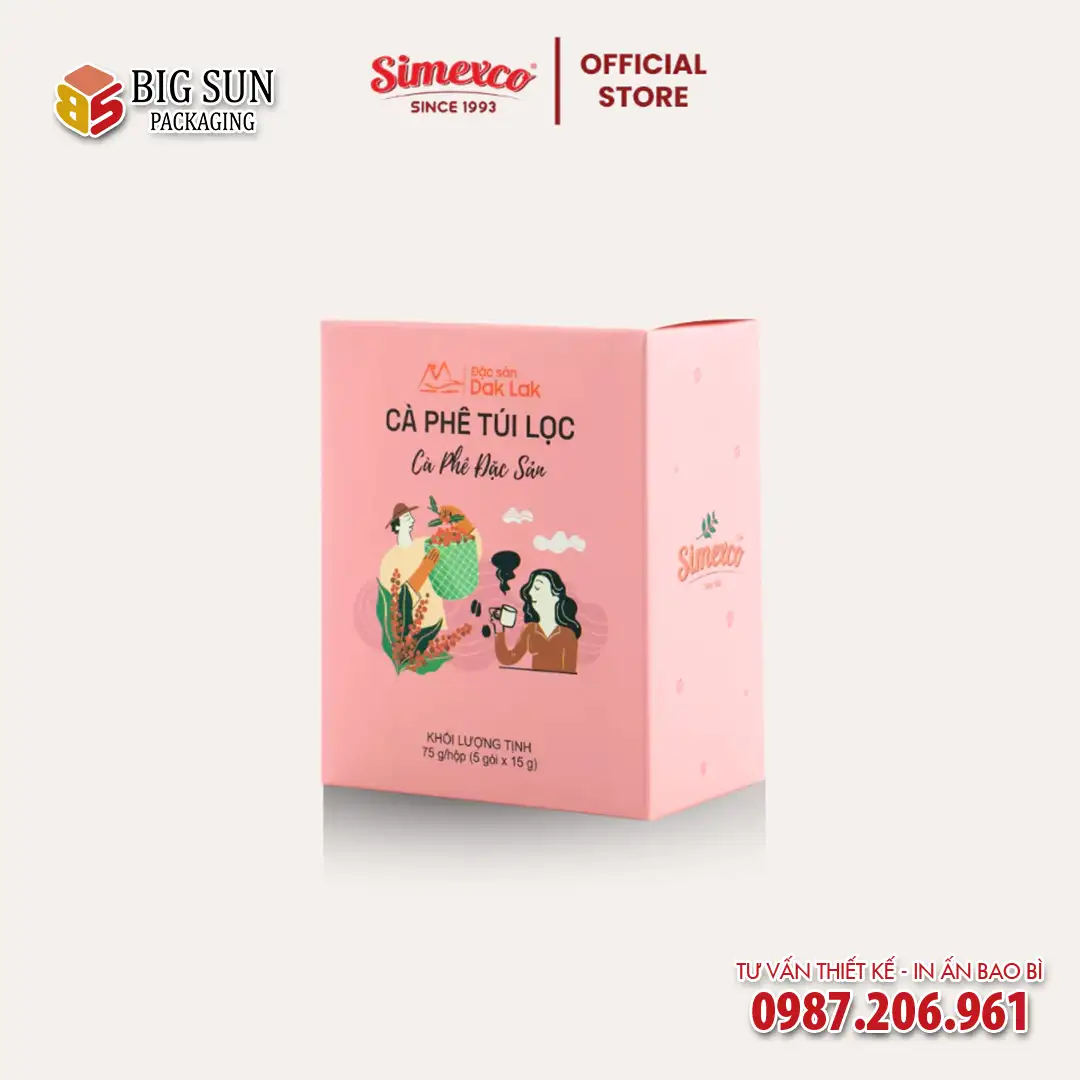 In hộp giấy đựng cà phê đặc sản