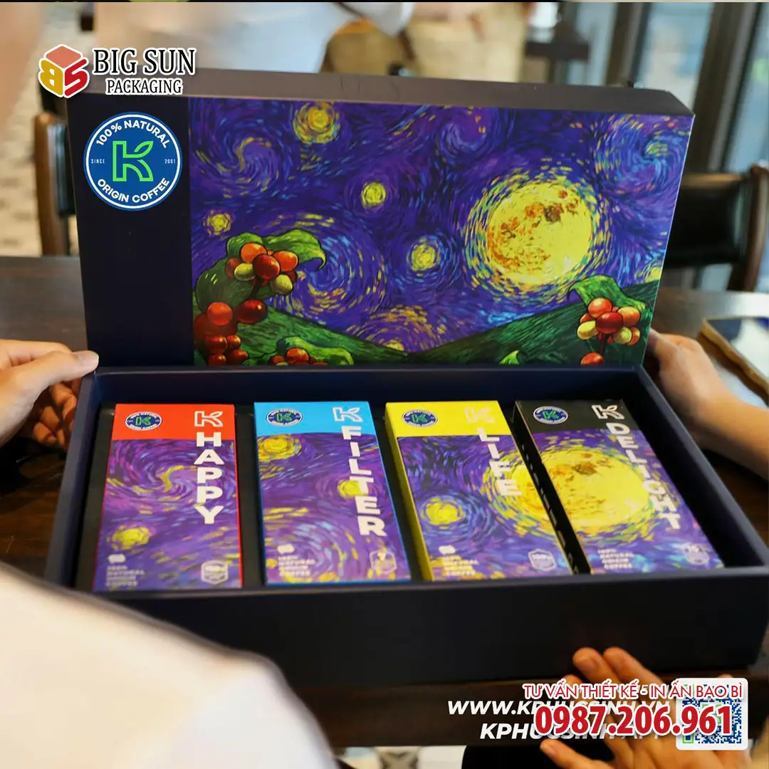 In hộp quà cà phê Hạnh phúc