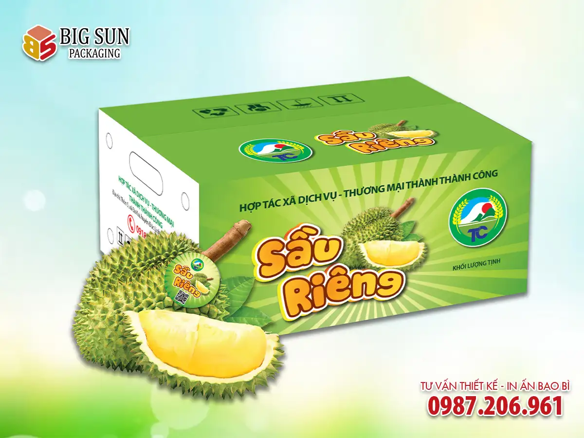 In thùng carton đựng sầu riêng Thành Công